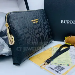 Original Leather Fashion Armpit Purse for Men's Burberry