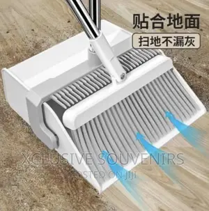 Heavy Duty Dust Pan and Broom With Long Handle