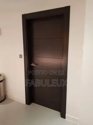 Grooved Dark Wenge HDF Door With Frame and Architraves