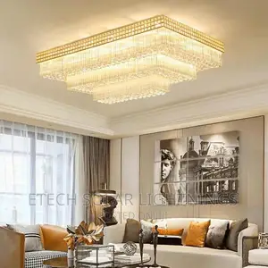 New Luxury Gold Christal Chandelier Light Square Size