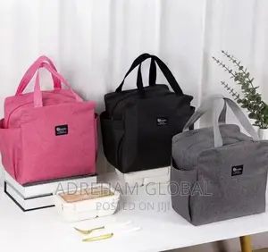 Portable Lunch Bag With Double Side Pocket