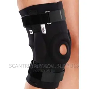 Knee Brace Hinged Padded Cuffs Pull Press Fastener