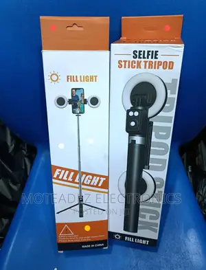 Adjustable 1.7m Selfie Stick With Double Ring Fill Lights