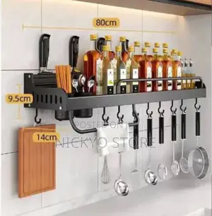 Shelf Wall-Mounted Spice Storage Rack Spoon Shovel