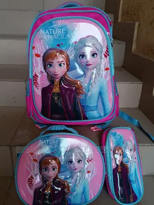 Set of 3 in 1 Pink Frozen Kid's Children's Girls School Bag