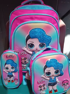 Set of 3 in 1 Lol Kid's Children's Girls Non Trolley School Bag