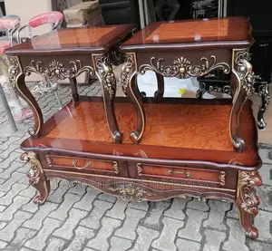 2 in 1 Royal Exquisite Wooden Table With 2 Side Stool