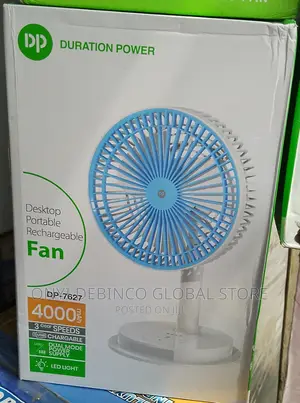 DP - Rechargeable Table or Desk Fan - DP -7627 - Blue