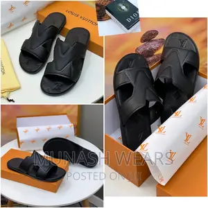 Luxury Louis Vuitton Leather Slipers
