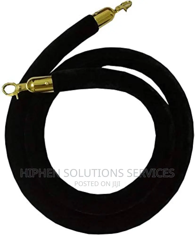 Portable Crowd Control Rope Barrier With Silver Hooks