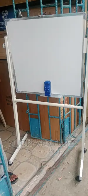 Magnetic Double Sided White Board With Mobile Stand- 45cm X 60cm)