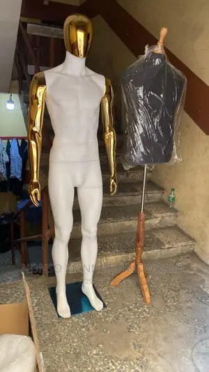 Male White and Gold Display Faceless Mannequin