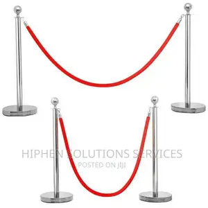 Stainless Steel Posts With Red Velvet Rope