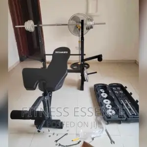 Exercise Bench With Chrome Dumbbell