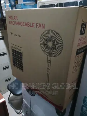 16" Solar Rechargeable Fan With Solar Panel