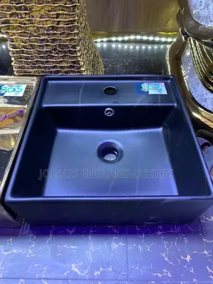 Square Matt Black Wall Hung Basin