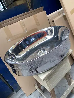 Oval Silver Basin Top With Designs