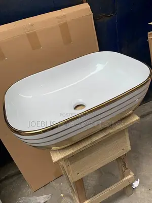 Gold and White Basin Top for Royal Cabinets