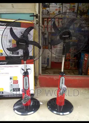 18" Century Rechargeable Fan With LED Light + Remote Control