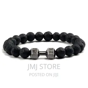 Black Lava Stone Beaded Bracelets for Men and Women