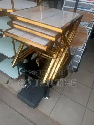 Marble Said Stools 3in1 Gold Colour Leg