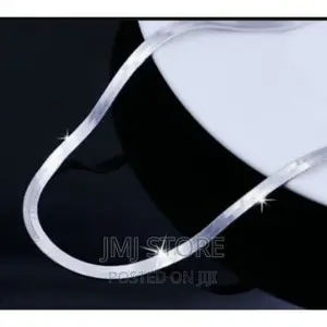Non Tarnish Sterling Solid Silver Flat Chain Necklace
