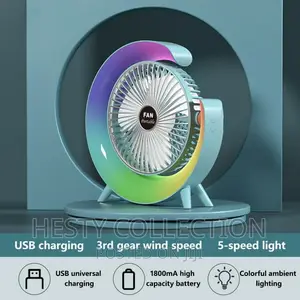 Rechargeable Desktop Strong Wind Air Cooling Fan With Led