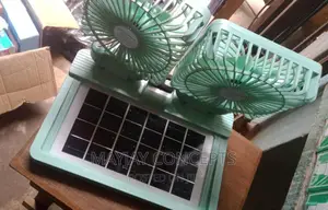 Double Head Solar Table Fan With Solar Panel