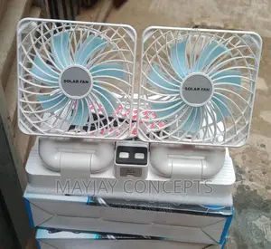 Double Head Solar Table Fan With Solar Panel