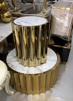 Turkey Marble Center Table Set With Two Side Stools