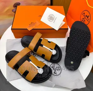 Luxury Original Hermes Leather Slipers