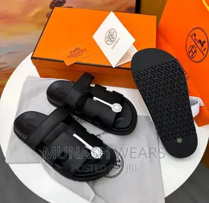 Luxury Original Hermes Leather Slipers