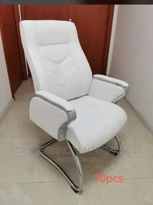 White Office Visitor's Chair for Office Use