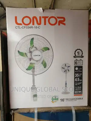 LONTOR Rechargeable Fan 16 Inches With Remote