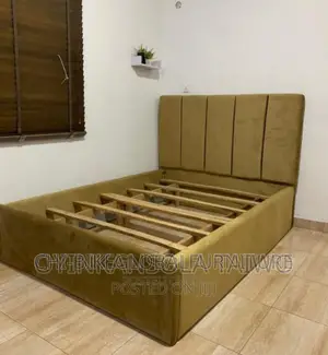 Luxurious High Back Padded Fabric Bed Frame 6by6 4.5by6 5by6