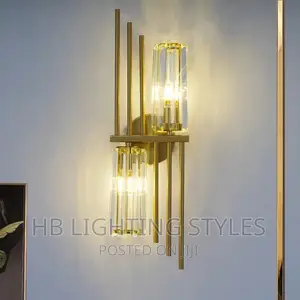 Postmodern Crystal Luxury Living Room Gold Wall