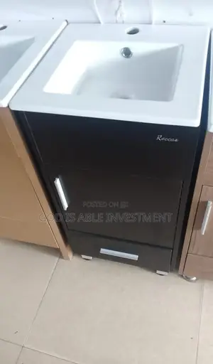 Black White Cabinet. Basin
