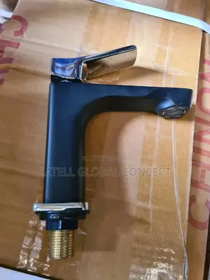 Heavy Guage Kancy Basin Tap (Black and Chrome)