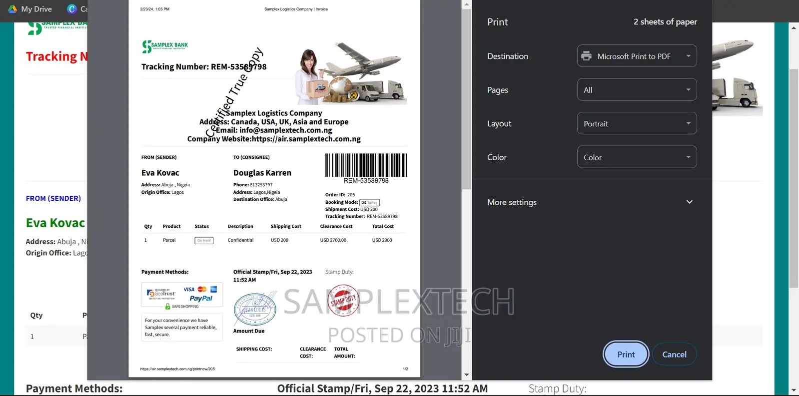 Courier Delivery Website Designer