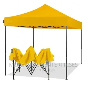Imported Foldable Gazebo 10 Feet by 10 Feet Black Pole