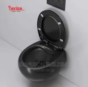 Wall Hung Luxury Wc Black Color With Oval Shape
