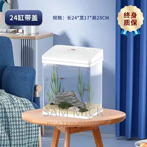 Complete 11x7x13inches Aquarium With 2 Pet Fishes