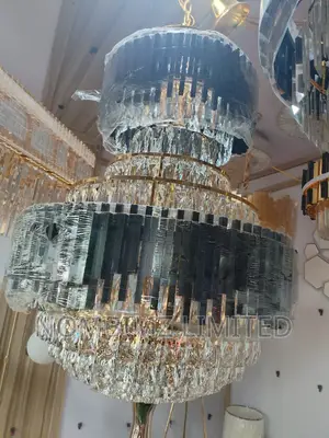 Gold and Black Crystal Chandelier