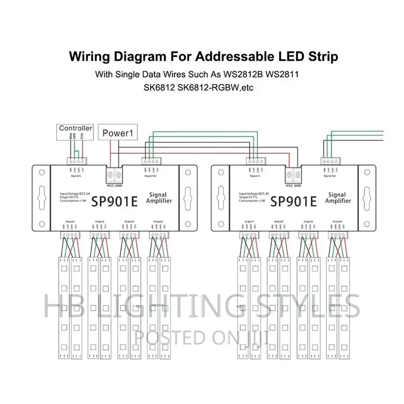 Led Signal Amplifier Sp901e Led Spi Controller