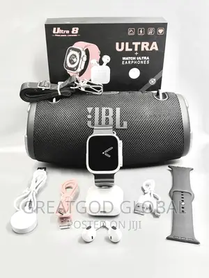 Mini Size JBL Extreme 3 Bluetooth Speaker/Ultra 8 Smartwatch