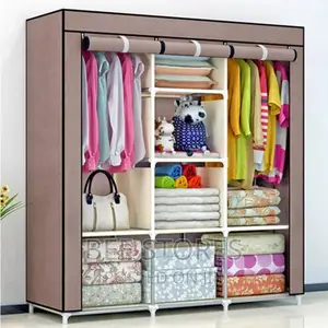 Classy 3 Columns Mobile Steel Wardrobe Clothe Closet