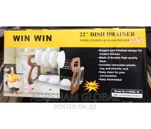 Win Win "22 Dish Drainer With Utensils and Glass Holder.