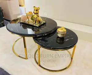 Extendable Marble Centre Table Black 'Top