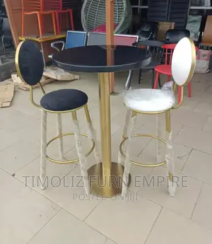 Height Bar Stool Chair Black and Cream Colour