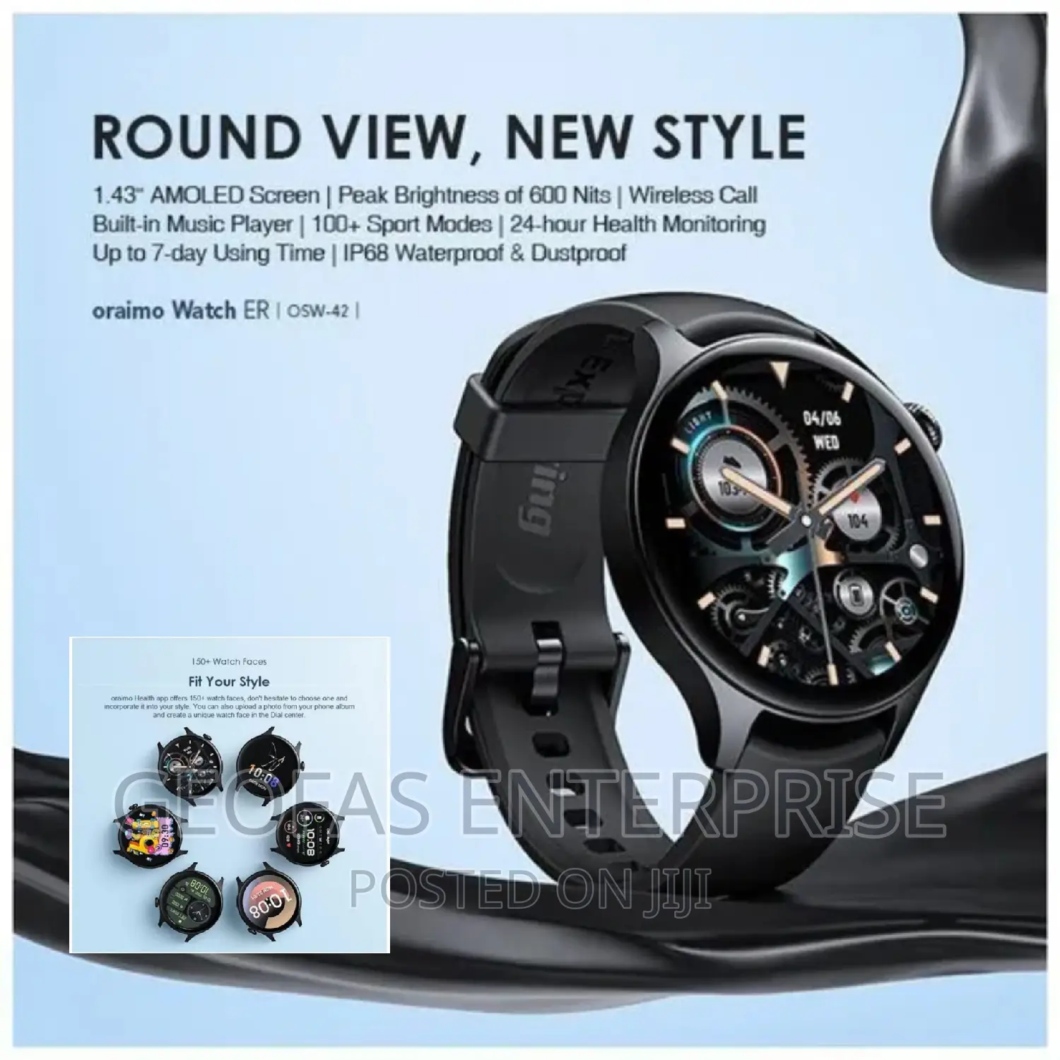 Oraimo Amoled Screen Bluetooth Call Waterproof Smart Watch